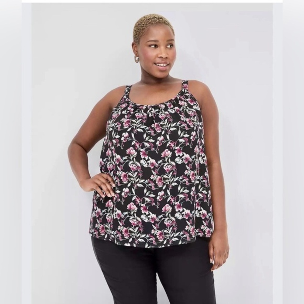 NWT Lane Bryant floral Tank  top Sz 22 Ditsy Flowy Feminine Flowy Romantic